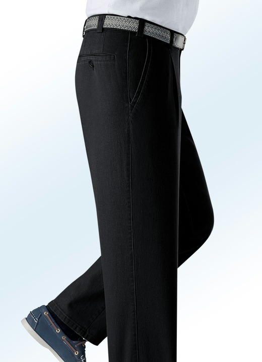 Jeans - Underbelly jeans med skärp i 3 färger, i storlek 024 till 060, i färg SVART Utsikt 1