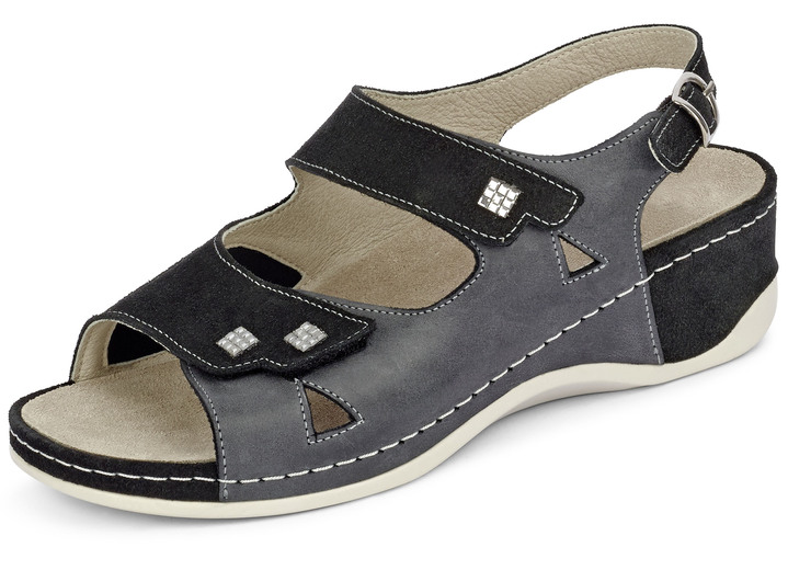 Sandaletter & slip in-skor - Mubb sandal med elastisk inlägg i kulområdet, i storlek 036 till 042, i färg SVART ANTRACIT Utsikt 1