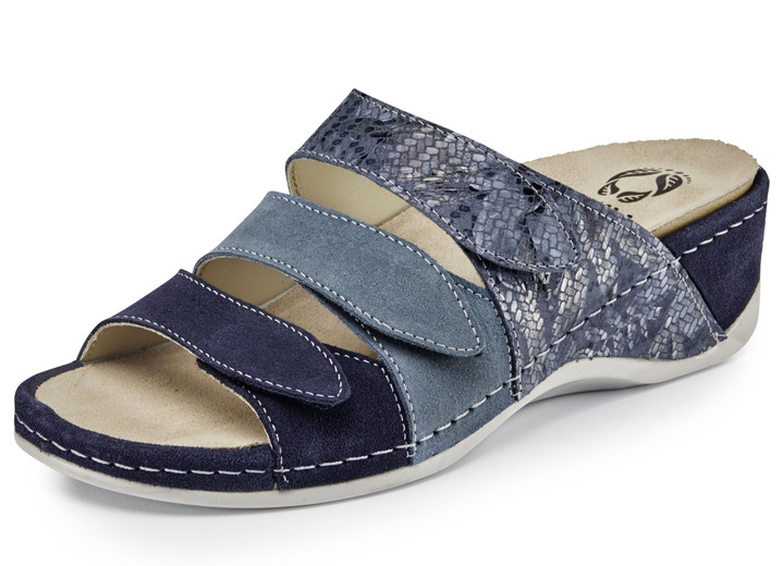 Sandaletter & slip in-skor - Mubb mulor gjorda av högkvalitativt läder, i storlek 036 till 042, i färg BLÅ Utsikt 1