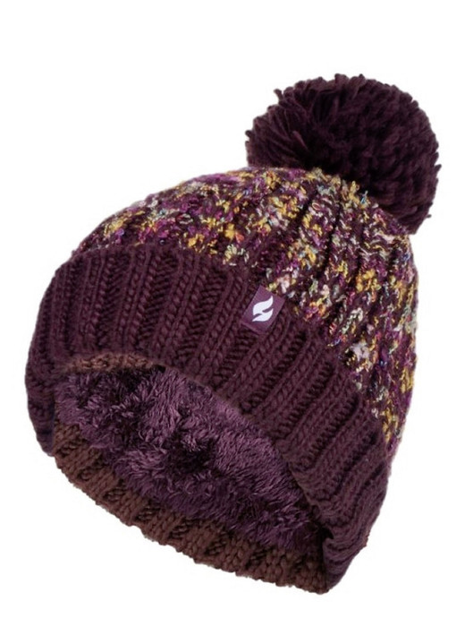 Kläder & strumpor - Termohatt med bobble från Heat Holders® för mer komfort på vintern, i färg BORDEAUX Utsikt 1