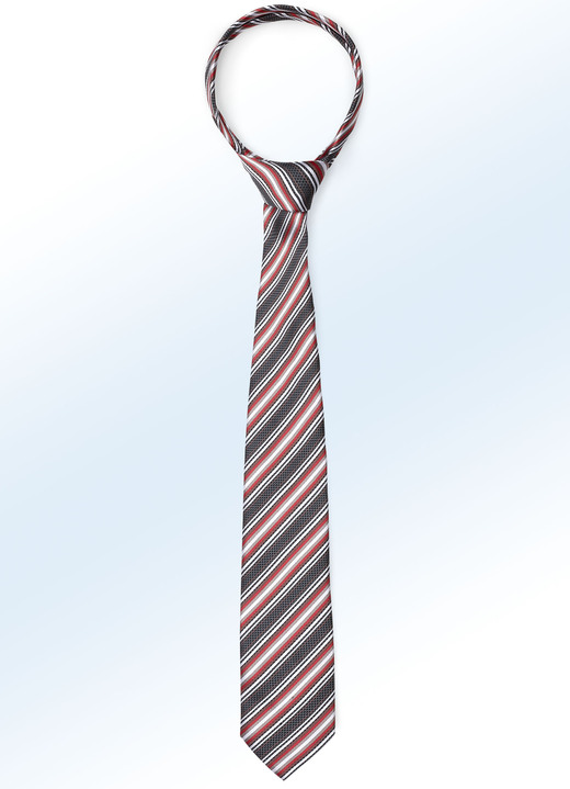 Tillbehör - Randig slips i 5 färger, i färg RÖD Utsikt 1
