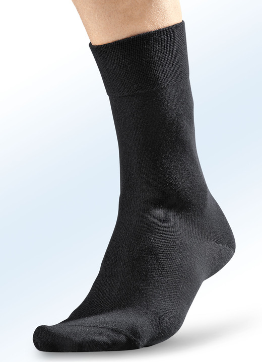 Strumpor - Sockor från Schiesser i fempack, i storlek 001 (Schuhgröße 39-42) till 002 (skostorlek 43-46), i färg 3X SVART, 2X GRÅMELERAD Utsikt 1