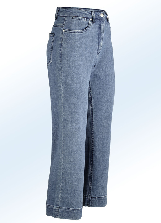 7/8-byxor, capribyxor, bermudashorts - Jeans culotte i 5-ficksmodell, i storlek 017 till 050, i färg JEANS BLÅ Utsikt 1