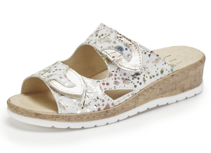 Sandaletter & slip in-skor - ELENA EDEN mulor gjorda av blommigt nappaläder, i storlek 035 till 041, i färg ECRU-FÄRGAD Utsikt 1