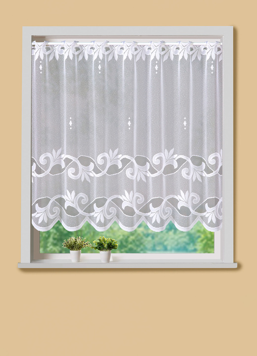 Korta gardiner - Lättviktig kort persienn med stånggenomdragning, i storlek 879 (H 80 x B 100 cm) till 894 (H100xW150 cm), i färg VIT Utsikt 1