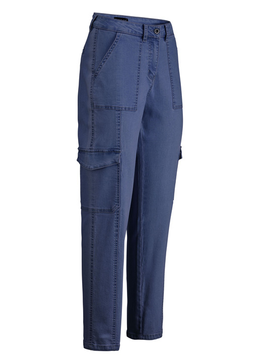 Byxor med knapp & dragkedja - Cargo jeans, i storlek 017 till 050, i färg JEANS BLÅ Utsikt 1