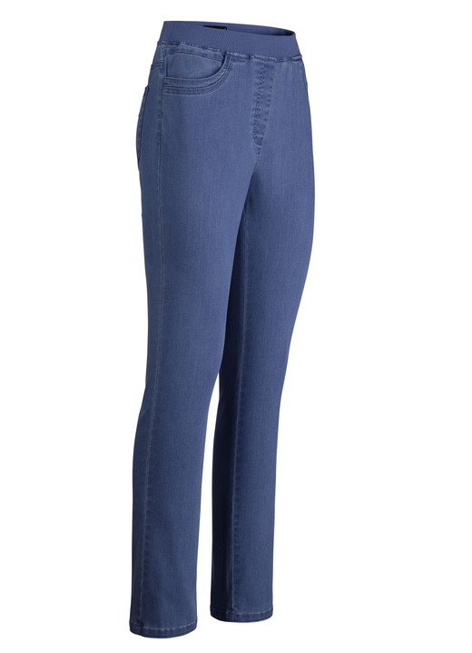 Byxor med resårlinning - Jeans i dra-på-modell, i storlek 018 till 052, i färg JEANS BLÅ Utsikt 1