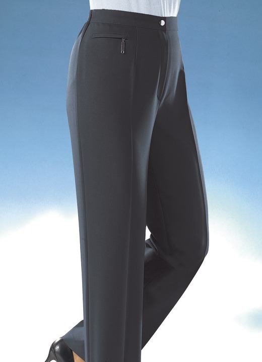 Byxor med knapp & dragkedja - Komfortbyxa med 4 cm bredare midjemått, i storlek 019 till 054, i färg MÖRKGRÅ Utsikt 1