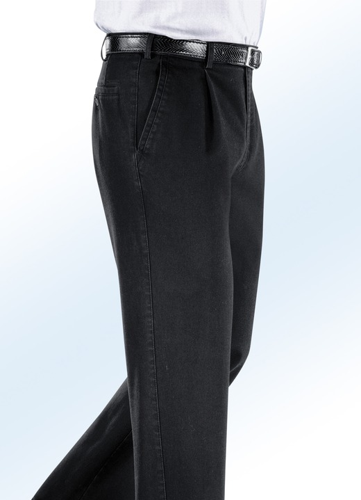 Jeans - Järnfria jeans med skärp i 3 färger, i storlek 024 till 062, i färg SVART Utsikt 1