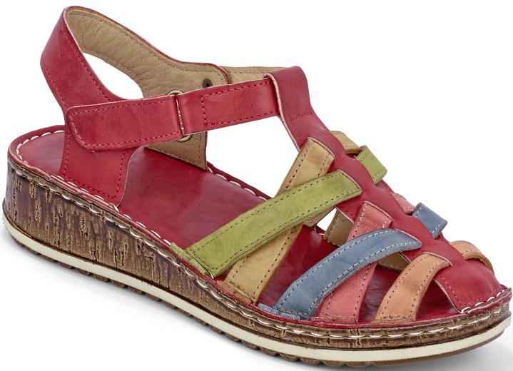 Sandaletter & slip in-skor - Gemini sandaler med remmar med en subtil skrynklig struktur, i storlek 036 till 042, i färg RÖD-FÄRGIG Utsikt 1