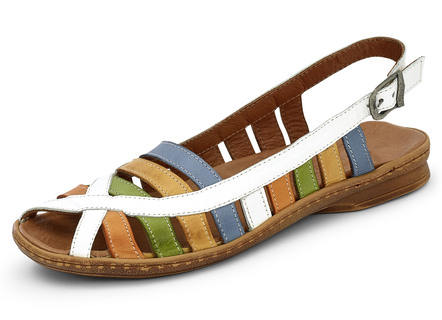 Fräcka sandaler med remmar i 2 färger, bredd G