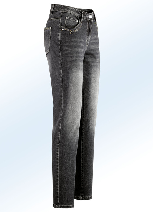 - Jeans med vackra nitar, i storlek 017 till 052, i färg SVART Utsikt 1