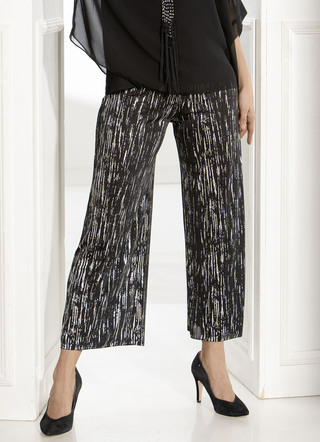 Culottes med elegant glansigt tryck