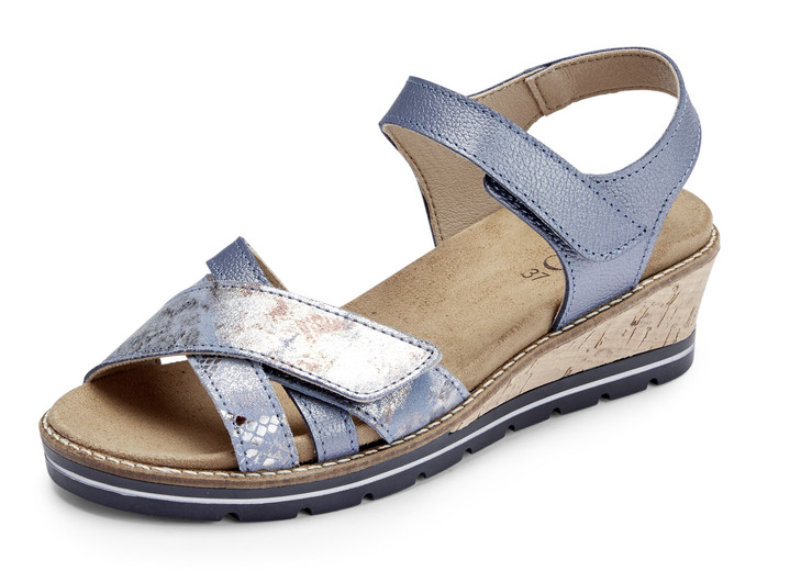 Sandaletter & slip in-skor - ELENA EDEN-sandal i nappaläder, i storlek 037 till 042, i färg DUVA BLÅ Utsikt 1