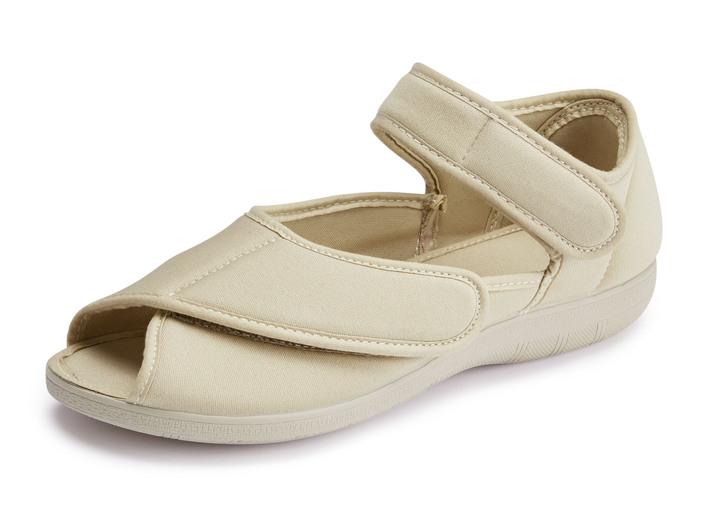 Sandaletter & slip in-skor - Kardborresandaler av elastiskt textilmaterial, i storlek 035 till 041, i färg BEIGE Utsikt 1