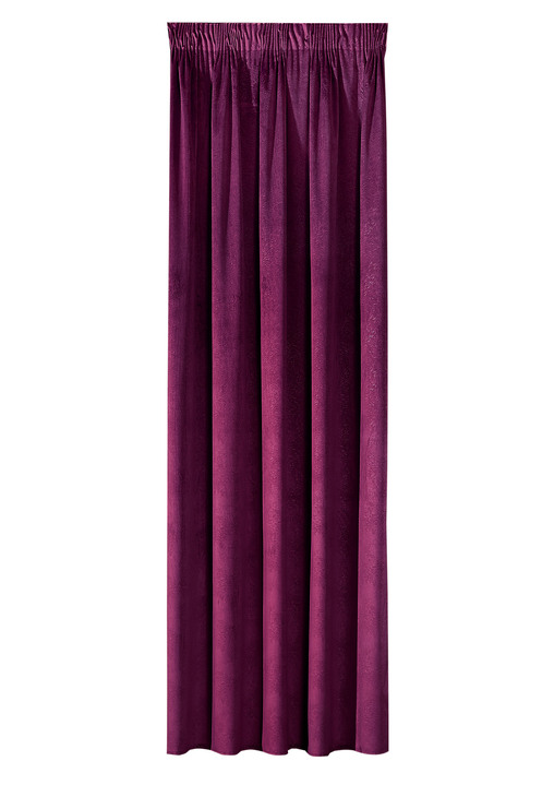 Klassisk - Energibesparande mörkläggningssjalar i sammetslook, i storlek 364 (H150xW140 cm) till 436 (H245xB140 cm), i färg BORDEAUX, I utförande mit Universalschienenband Utsikt 1