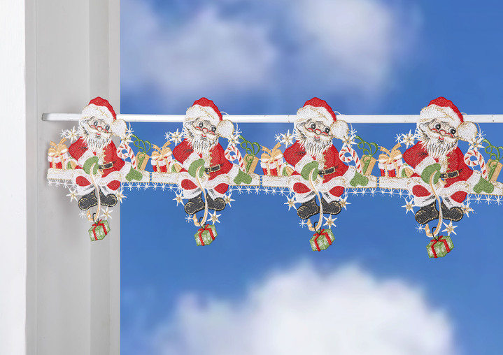 Korta gardiner - Julstolpdekoration, i storlek 628 (H20xB48 cm) till 664 (H20xB96 cm), i färg FÄRGRIK