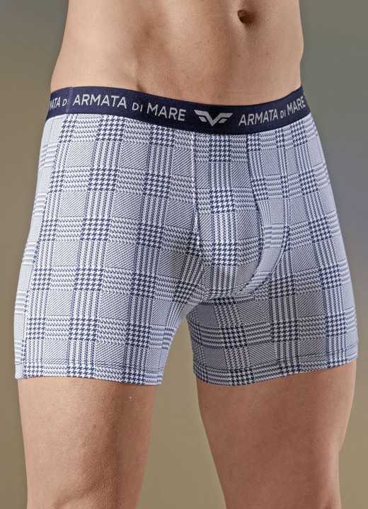 Underkläder för män - Trepack underbyxor med rutig design, i storlek 004 till 009, i färg VIT MARIN