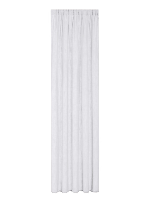 Klassisk - Halvtransparent gardin i linnelook, i storlek 160 (H160xW140 cm) till 456 (H245xW140 cm), i färg VIT, I utförande Med multifunktionsband Utsikt 1