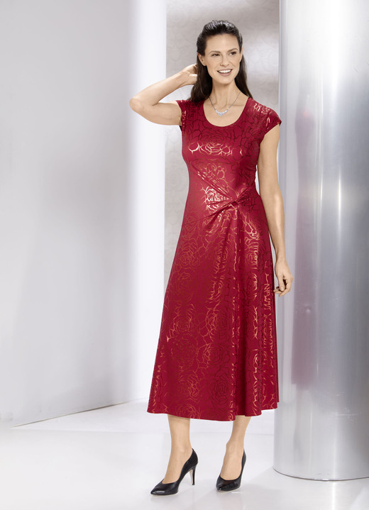 Aftonklänningar - Klänning med en sofistikerad knutlook, i storlek 036 till 054, i färg ROT Utsikt 1