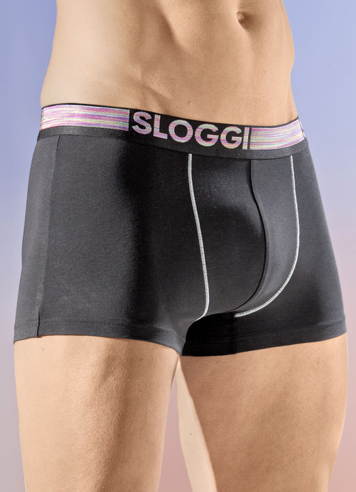 Underkläder för män - Sloggi tvåpack byxor med resår i midjan, i storlek L till XXL, i färg SVART