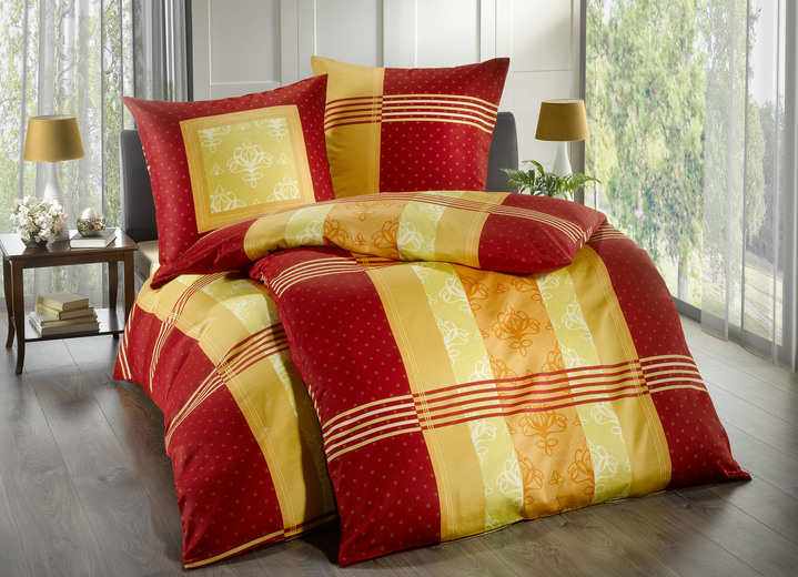 Påslakanset - Elegant set med sängkläder från Kaeppel, i storlek 111 (40/80 cm + 135/200 cm) till 115 (80/80 cm + 155/220 cm), i färg RÖD Utsikt 1