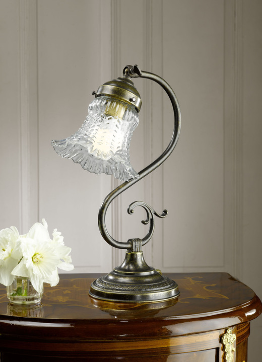 Lampor & armaturer - Bordslampa med antik look, i färg MÄSSING