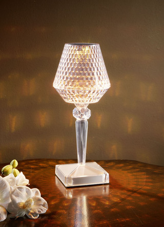 LED-bordslampa i kristall med batteridrift