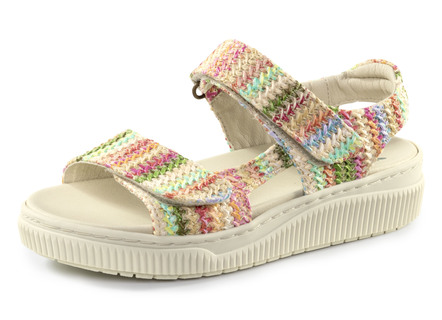 ELENA EDEN sandal av intressant raffiamaterial