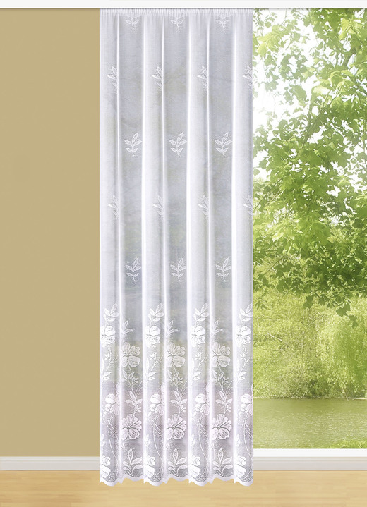 Klassisk - Magisk lång persienn i jacquardkvalitet, i storlek 240 (H225xW375 cm) till 294 (H245xW500 cm), i färg WEISS Utsikt 1
